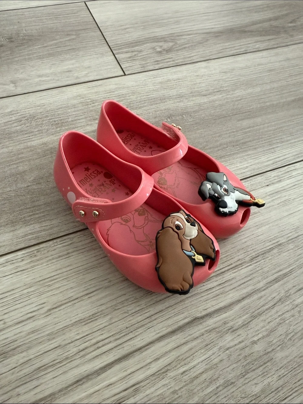 Mini Melissa Lady and the Tramp jelly shoes pink 3D character 7 Toddler